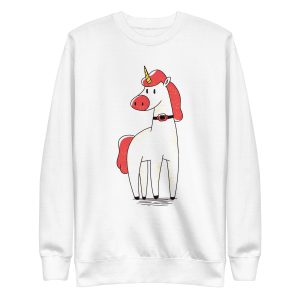 unisex-premium-sweatshirt-white-front-6a17ed6b73450.jpg Unicorn Trach Tube Sweatshirt