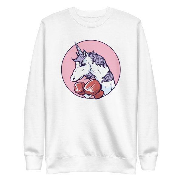 unisex-premium-sweatshirt-white-front-6a17fd79db9c8.jpg Unicorn Boxing Sweatshirt