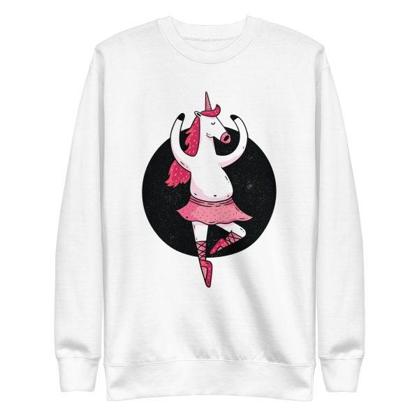 unisex-premium-sweatshirt-white-front-6a17fdc0b4e38.jpg Ballet Unicorn Sweatshirt