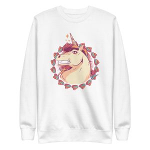unisex-premium-sweatshirt-white-front-6a17fe5c59fa4.jpg Unicorn Mullet Sweatshirt