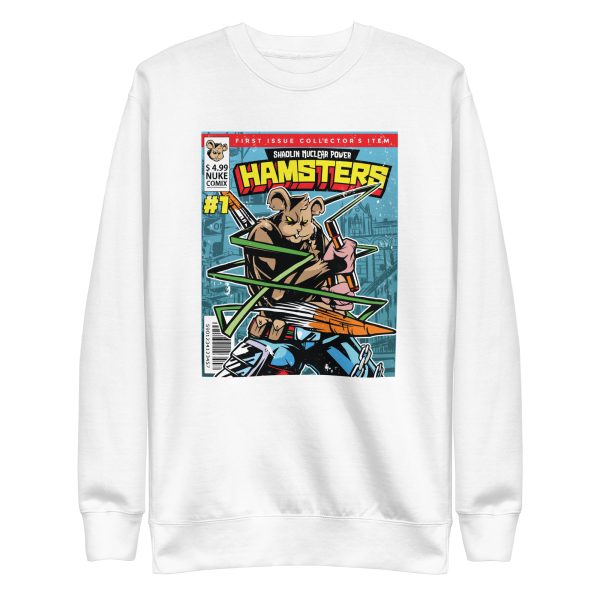 unisex-premium-sweatshirt-white-front-6a18118145ae0.jpg Hamster Comic Cover Sweatshirt