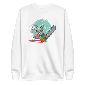 unisex-premium-sweatshirt-white-front-6a181a1072dfc.jpg Crazy Bunny Sweatshirt