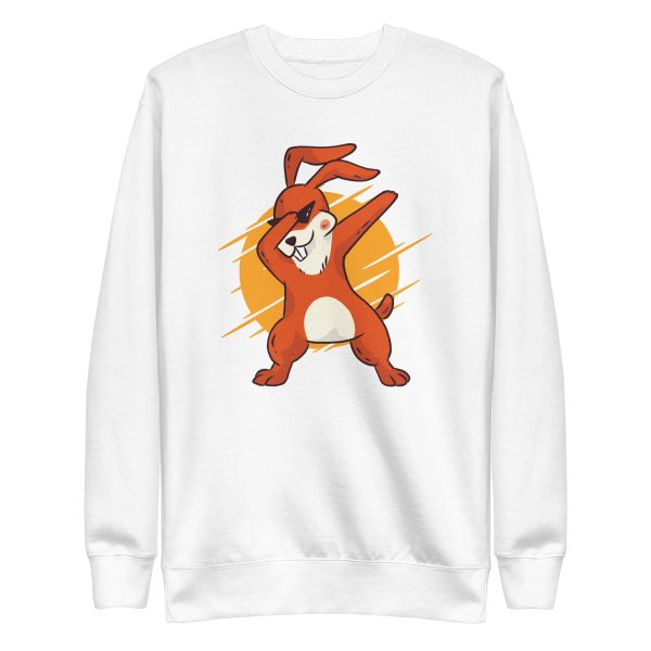 unisex-premium-sweatshirt-white-front-6a181a8b8bb64.jpg Dabbing Bunny Sweatshirt