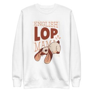 unisex-premium-sweatshirt-white-front-6a181b0d2de52.jpg English Lop Mama Sweatshirt
