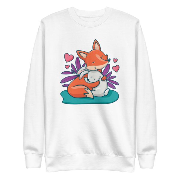 unisex-premium-sweatshirt-white-front-6a181bc85d192.jpg Fox and Bunny Hug Sweatshirt