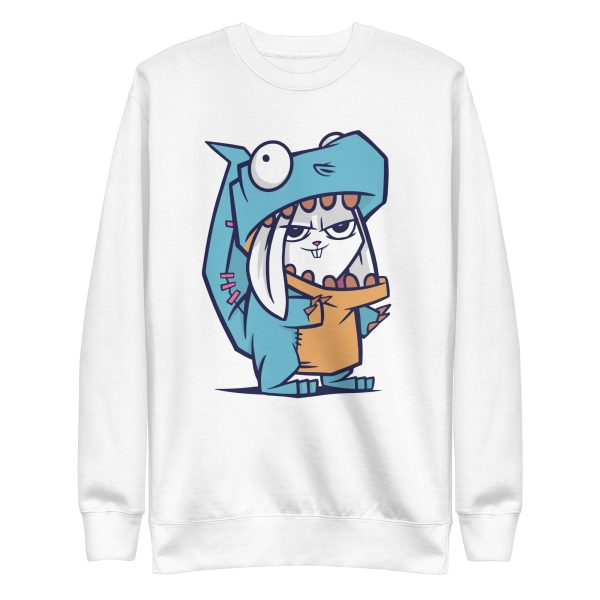 unisex-premium-sweatshirt-white-front-6a181d4807eb7.jpg Rabbit Dinosaur Sweatshirt