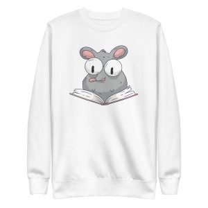 unisex-premium-sweatshirt-white-front-6a181fa8b3698.jpg Reading Rat Sweatshirt