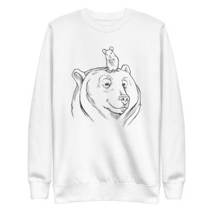 unisex-premium-sweatshirt-white-front-6a181ff7372b6.jpg Bear and Mouse Sweatshirt