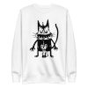 unisex-premium-sweatshirt-white-front-6a1820866e65c.jpg Creepy Cat and Mouse Sweatshirt