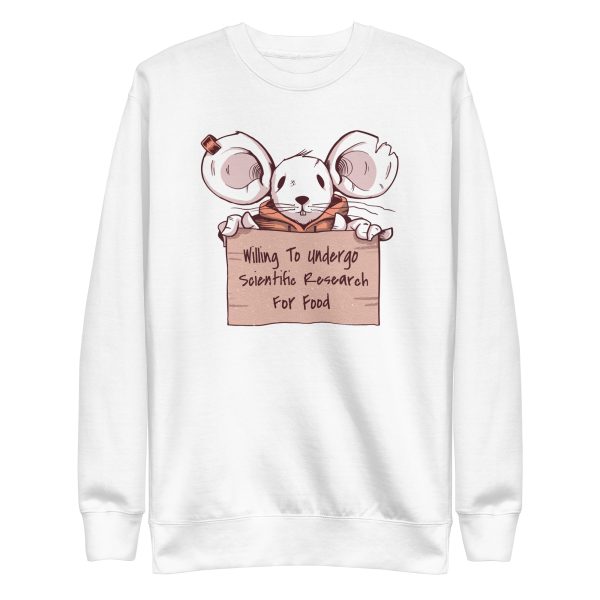 unisex-premium-sweatshirt-white-front-6a18225923306.jpg Mouse Research Sweatshirt