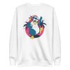 unisex-premium-sweatshirt-white-front-6a1823a8ec414.jpg Dancing Tropical Penguin Sweatshirt