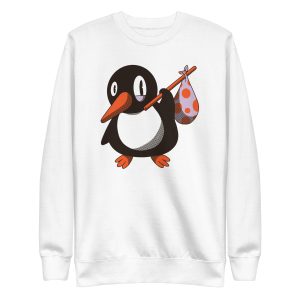 unisex-premium-sweatshirt-white-front-6a1823e8ea0cc.jpg Penguin Bag Sweatshirt