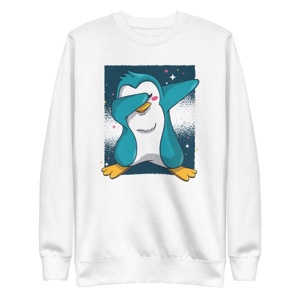 unisex-premium-sweatshirt-white-front-6a18243264efc.jpg Penguin Dab Sweatshirt