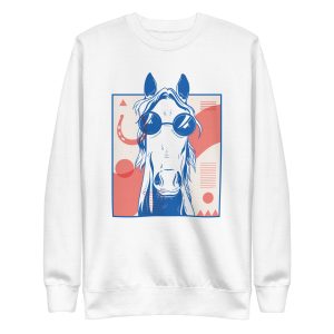 unisex-premium-sweatshirt-white-front-6a182b5f81f5f.jpg Abstract Horse Sweatshirt