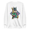 unisex-premium-sweatshirt-white-front-6a18354fd11a8.jpg Rabbit Carrying Guitar Sweatshirt