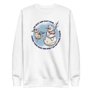 unisex-premium-sweatshirt-white-front-6a1835980d690.jpg Rabbit Snowman Sweatshirt