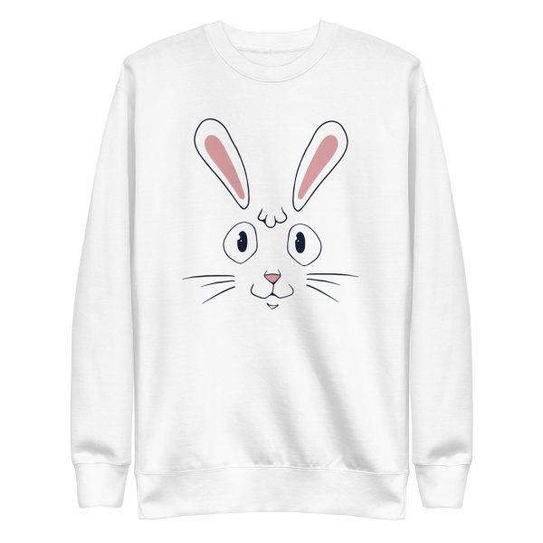 unisex-premium-sweatshirt-white-front-6a18408f2c5d4.jpg Rabbit Face Sweatshirt