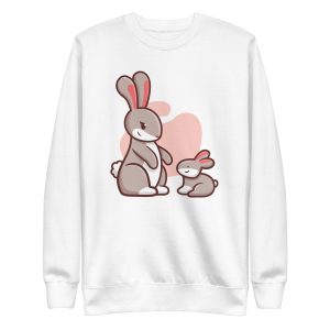 unisex-premium-sweatshirt-white-front-6a1841182824e.jpg Rabbit Family Sweatshirt