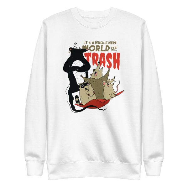 unisex-premium-sweatshirt-white-front-6a18416f8ef51.jpg World of Trash Sweatshirt