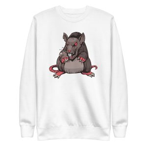 unisex-premium-sweatshirt-white-front-6a1841bb0f853.jpg Dark Angry Rat Sweatshirt