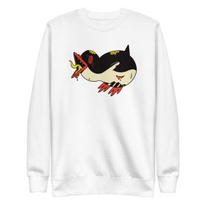 unisex-premium-sweatshirt-white-front-6a1841fd6cd3b.jpg Zombie Penguin Sweatshirt