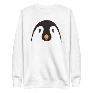 unisex-premium-sweatshirt-white-front-6a18426ab1b68.jpg Penguin Face Animal Sweatshirt