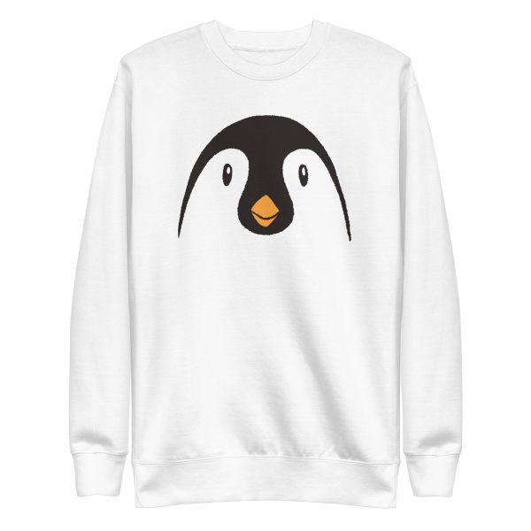 unisex-premium-sweatshirt-white-front-6a18426ab1b68.jpg Penguin Face Animal Sweatshirt