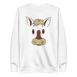 unisex-premium-sweatshirt-white-front-6a1844b8a02a5.jpg Horse Face Sweatshirt