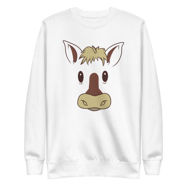 unisex-premium-sweatshirt-white-front-6a1844b8a02a5.jpg Horse Face Sweatshirt