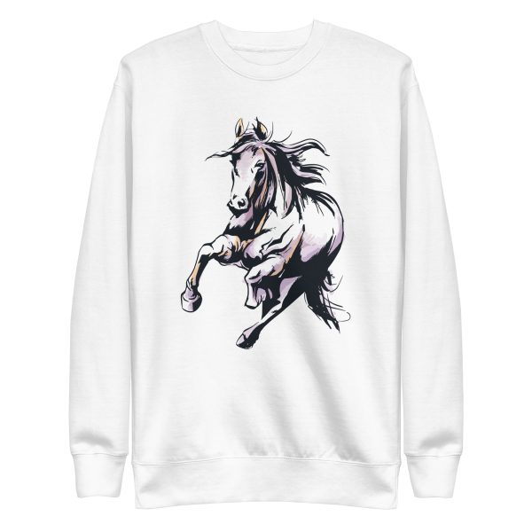 unisex-premium-sweatshirt-white-front-6a184586c031b.jpg Watercolor Horse Sweatshirt
