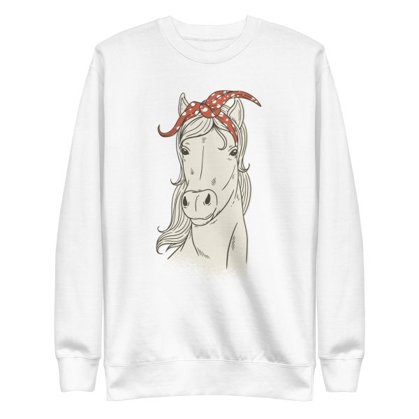 unisex-premium-sweatshirt-white-front-6a1845cb699d1.jpg Bandana Horse Sweatshirt