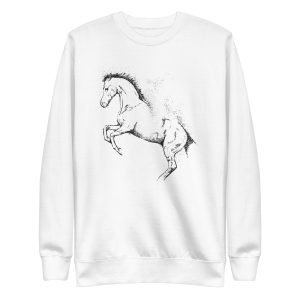 unisex-premium-sweatshirt-white-front-6a1846164ce91.jpg Horse Particles Dots Sweatshirt