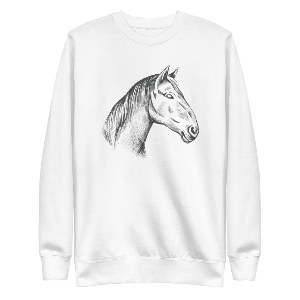 unisex-premium-sweatshirt-white-front-6a1846c43ee13.jpg Hand Drawn Horse Sweatshirt