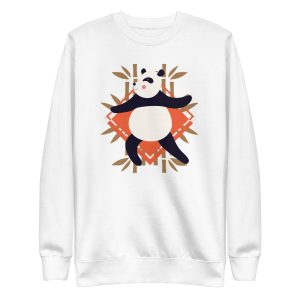 unisex-premium-sweatshirt-white-front-6a184a11e2df0.jpg Panda Doing Yoga Sweatshirt