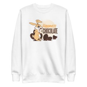 unisex-premium-sweatshirt-white-front-6a184d37c8fd0.jpg Happiness Is Chocolate Sweatshirt