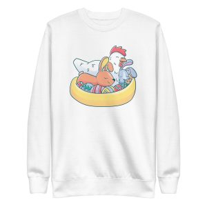 unisex-premium-sweatshirt-white-front-6a18ed2a1531b.jpg Easter Animals Sweatshirt