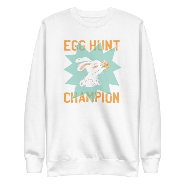 unisex-premium-sweatshirt-white-front-6a18f5f048883.jpg Egg Hunt Champion Sweatshirt
