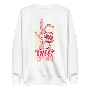 unisex-premium-sweatshirt-white-front-6a18f76c824f5.jpg Easter Sweet Happiness Sweatshirt