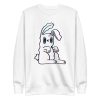 unisex-premium-sweatshirt-white-front-6a18f7bc0c77e.jpg Trippy Bunny Sweatshirt