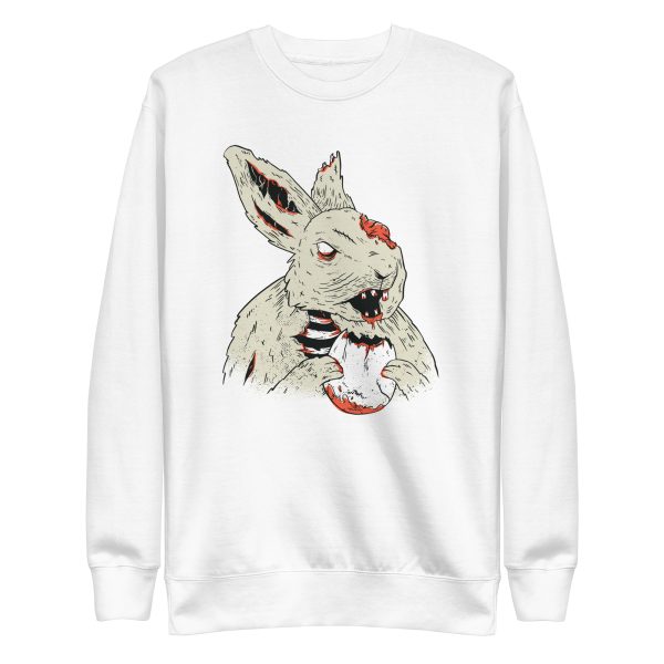 unisex-premium-sweatshirt-white-front-6a18f805de80e.jpg Horror Bunny Sweatshirt