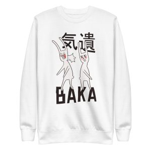 unisex-premium-sweatshirt-white-front-6a18f8e5d7231.jpg Baka Rabbit Sweatshirt
