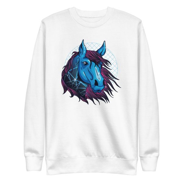 unisex-premium-sweatshirt-white-front-6a191c7b4a9c1.jpg Neon Horse Sweatshirt
