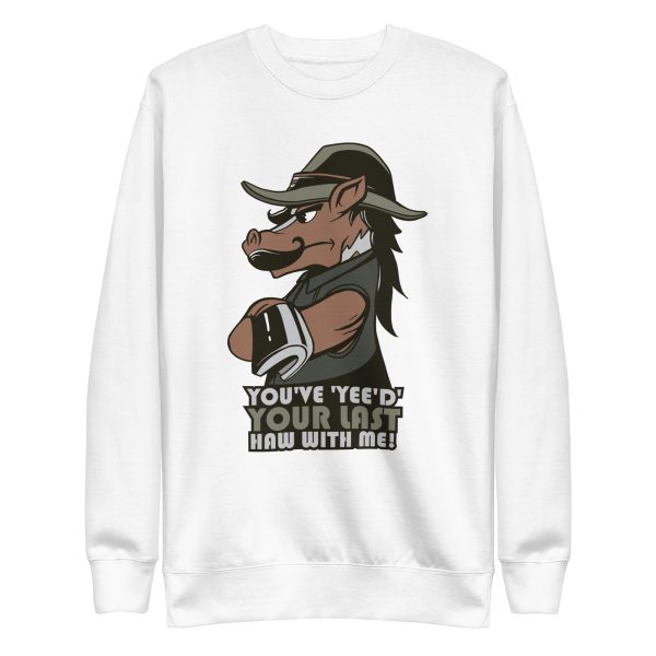 unisex-premium-sweatshirt-white-front-6a191db9e8765.jpg Horse Yee Haw Sweatshirt