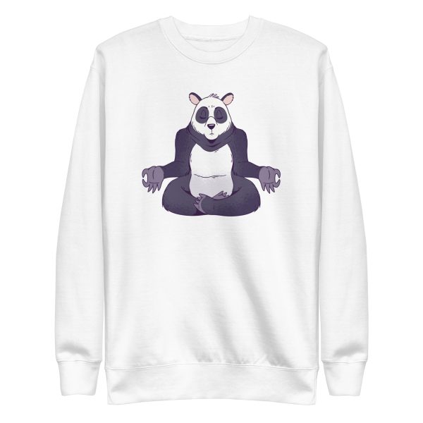 unisex-premium-sweatshirt-white-front-6a191f5d641a4.jpg Panda Meditating Sweatshirt
