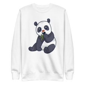 unisex-premium-sweatshirt-white-front-6a192060784dc.jpg Cute Panda Bamboo Sweatshirt