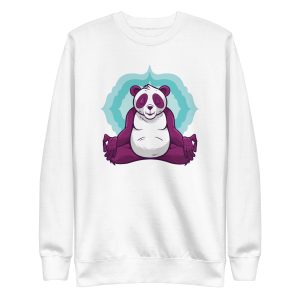 unisex-premium-sweatshirt-white-front-6a1921220ab5c.jpg Panda Meditation Sweatshirt