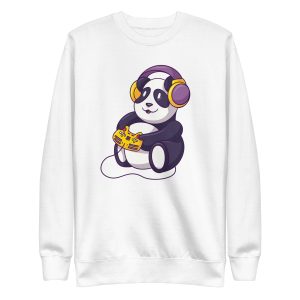unisex-premium-sweatshirt-white-front-6a193d359bb21.jpg Gamer Panda Sweatshirt