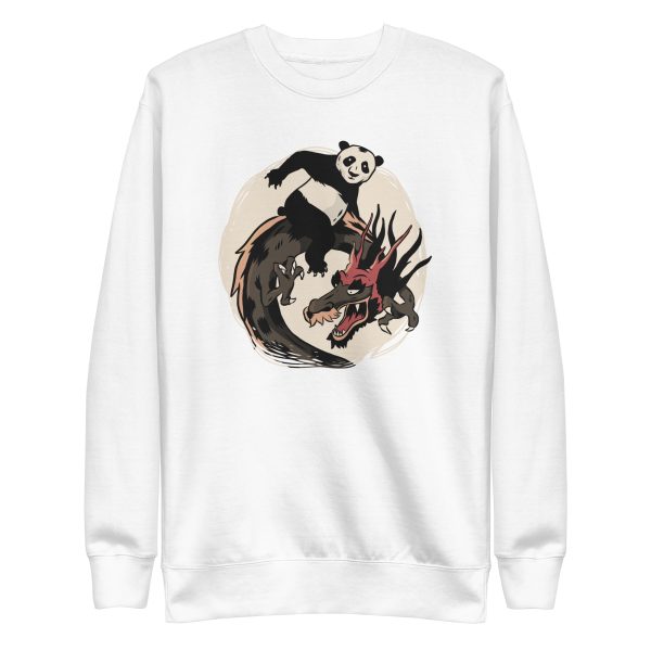 unisex-premium-sweatshirt-white-front-6a193e1de45d3.jpg Panda Riding Dragon Sweatshirt