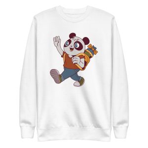unisex-premium-sweatshirt-white-front-6a193e682e11a.jpg School Panda Sweatshirt