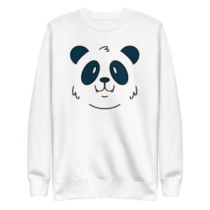 unisex-premium-sweatshirt-white-front-6a194de5d2bb4.jpg Panda Face Sweatshirt